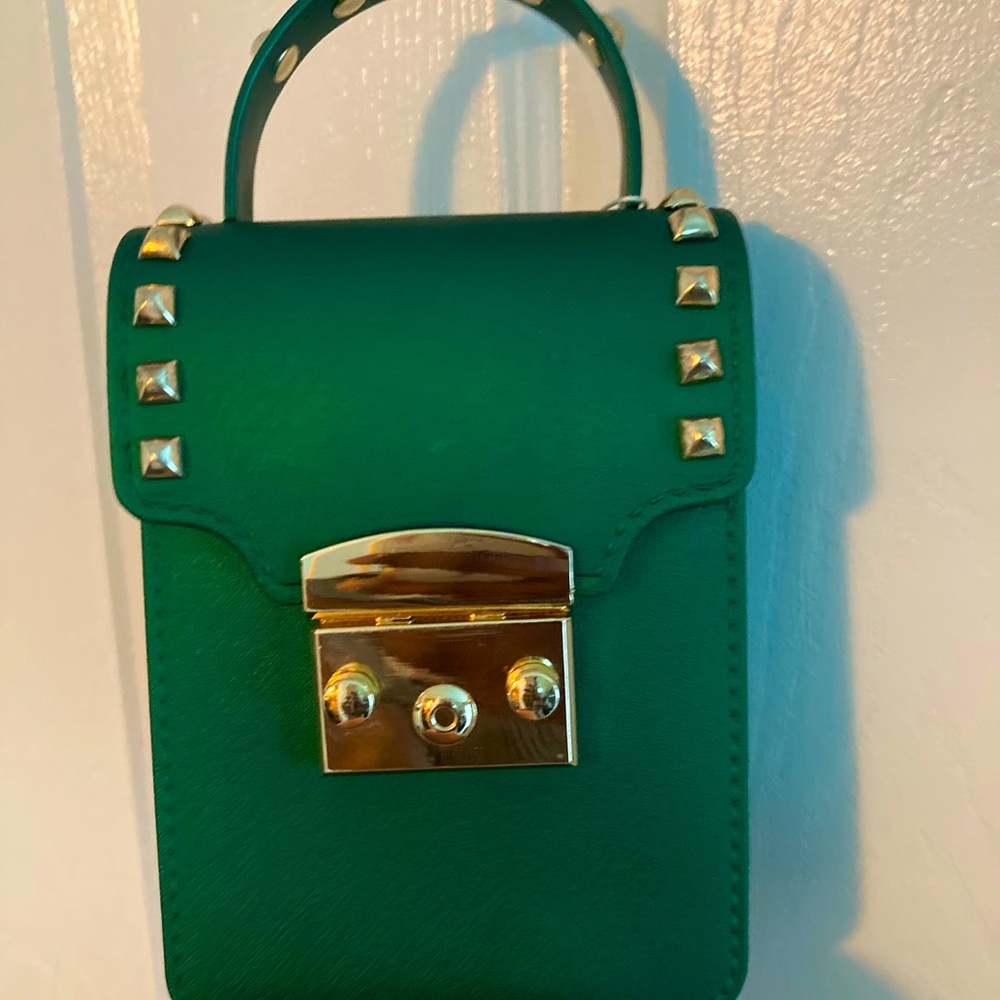 Royal green and gold Watch / cross body purse